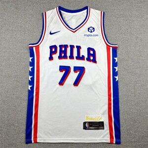 Philadelphia 76ers Edgecombe #77 Basketball Jersey – White PHILA NBA Fan Tank